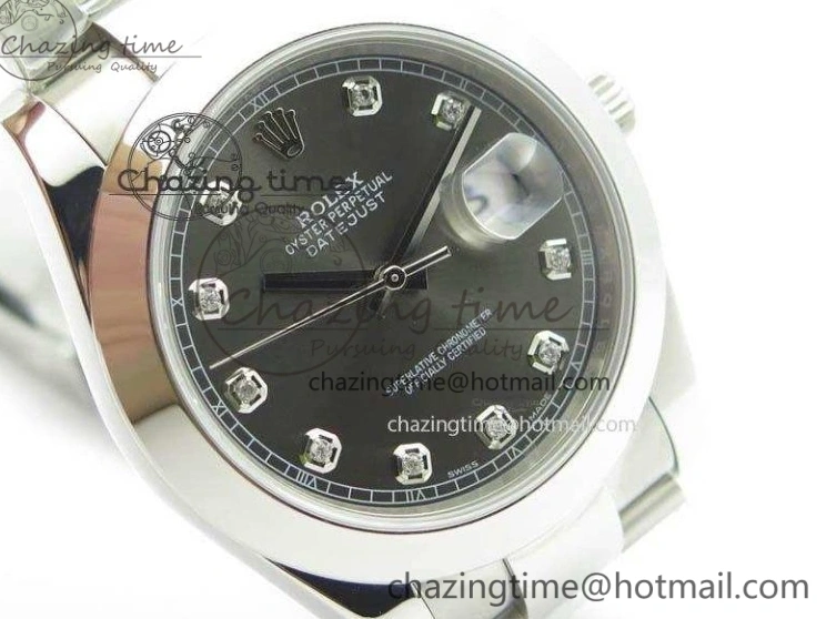 MiroTime 0515 Premium DateJust 41mm 126300 SS Noob 1:1 Best Edition Gray Dial Diam Markers On SS Bracelet A 3594